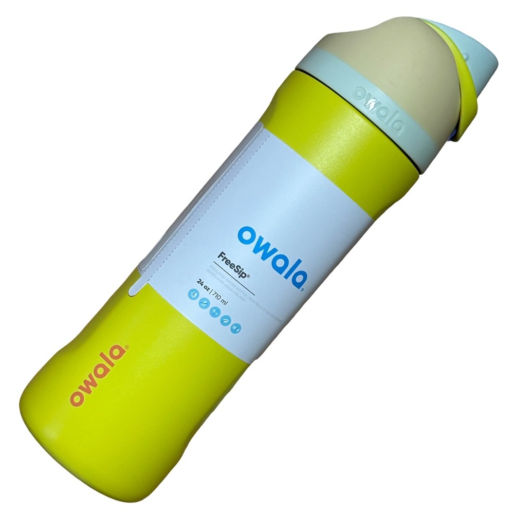 RARE Owala FreeSip 24oz LEMON LIMEADE Water Bottle Discontinued Neon Yellow